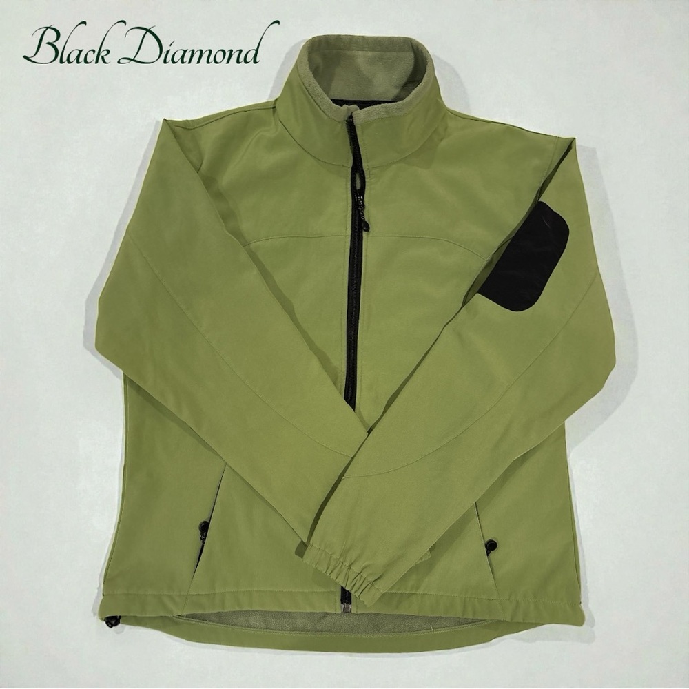 Black Diamond Softshell Jacket – Olive Green Full Zip Outdoor Hiking Layer XL